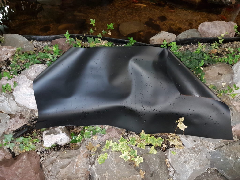 Teichfolie PVC 1mm schwarz in  7m x  2m mit Vlies 300g/qm 