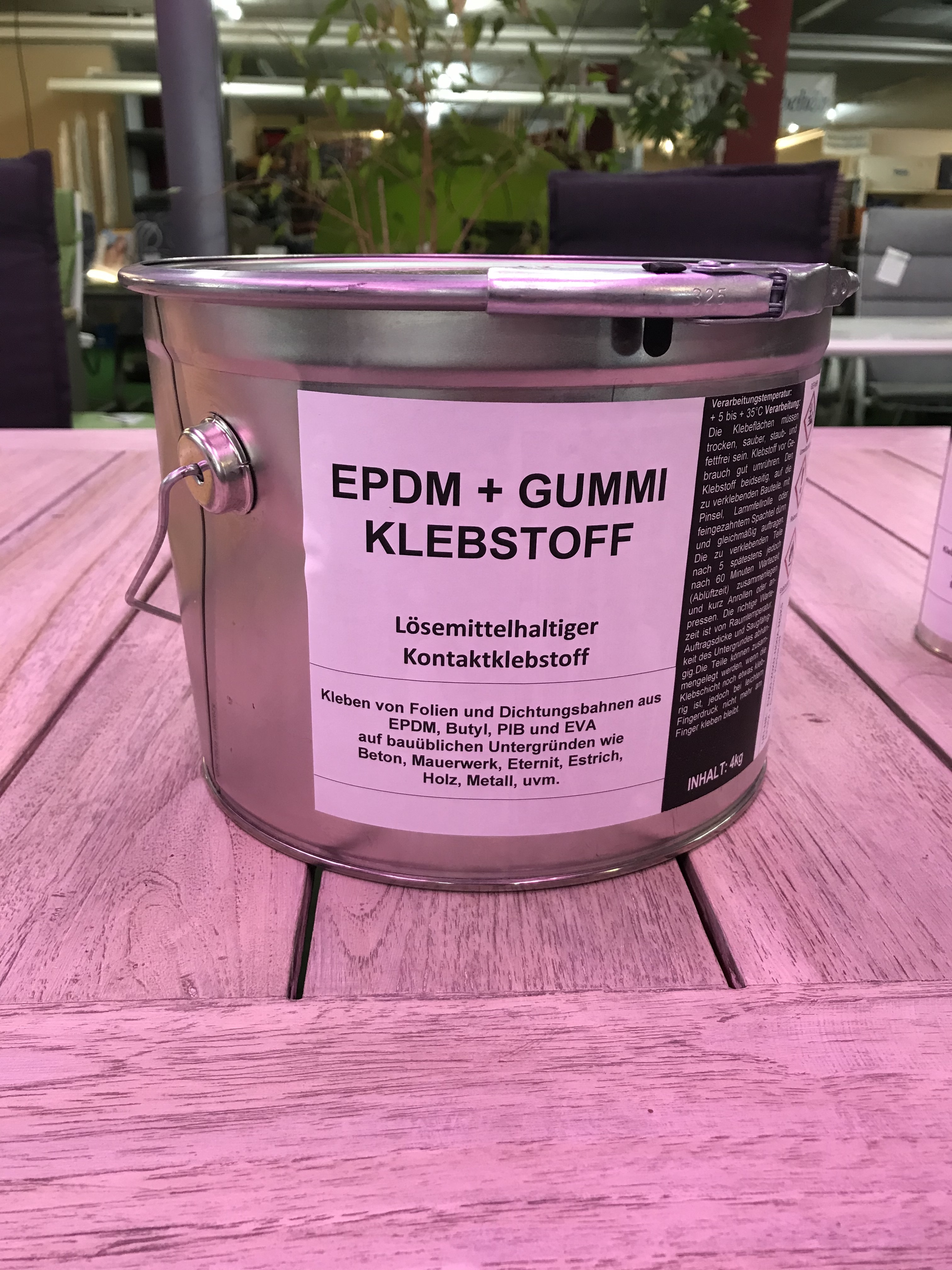 EPDM-Kleber 4 kg Lösemittelhaltiger Kontaktklebstoff - GEVO-PLAN Garten- &  Teichfolie