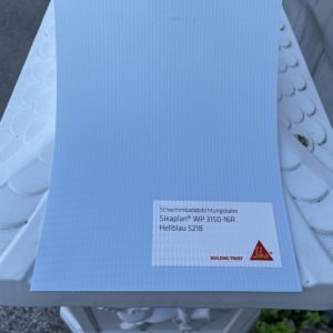 SIKA Schwimmbadfolie 1,6 mm Farbe: hellblau, Breite: 2,05 m, B-Ware mit Druckstellen (Sika Schwimmbad hellblau)